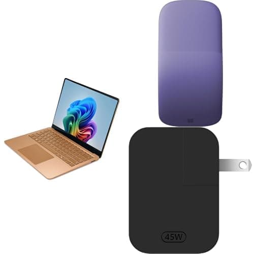 Microsoft Surface Laptop 13.8" (8th Edition) | 12, Microsoft Surface Arc Bluetooth Mouse Violet (EP2-32835), Surface 45W USB-C Power Supply Black