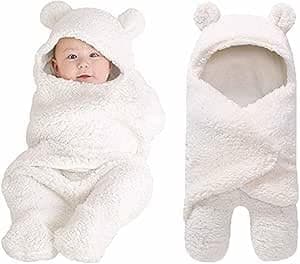 Tazweeq Cute Newborn Baby Boys Girls Blankets, Ultra-Soft Plush Essential Baby Swaddle Blanket, White Receiving Swaddling Wrap, Ideal Accessories Newborn Registry, Perfect Baby Shower Gift