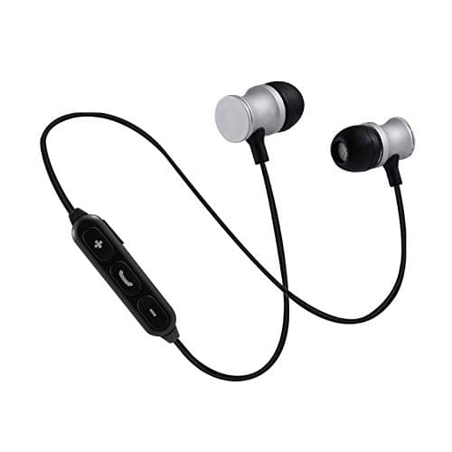 Metal Bluetooth Headphones for Xiaomi Redmi S2 Smartphone Wireless Remote Control Handsfree (Silver)