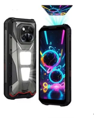 V Max Play 5G Projector Rugged Phone 6.78" 20500mAh Battery Dual Camping lights Dimensity 7300 NFC Phone