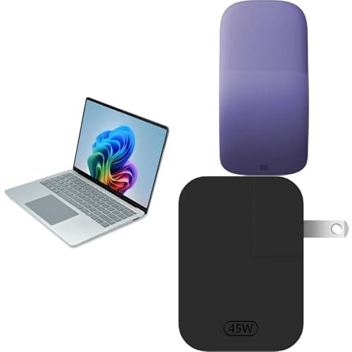 Microsoft Surface Laptop 13.8" (8th Edition) | 10, Microsoft Surface Arc Bluetooth Mouse Violet (EP2-32835), Surface 45W USB-C Power Supply Black