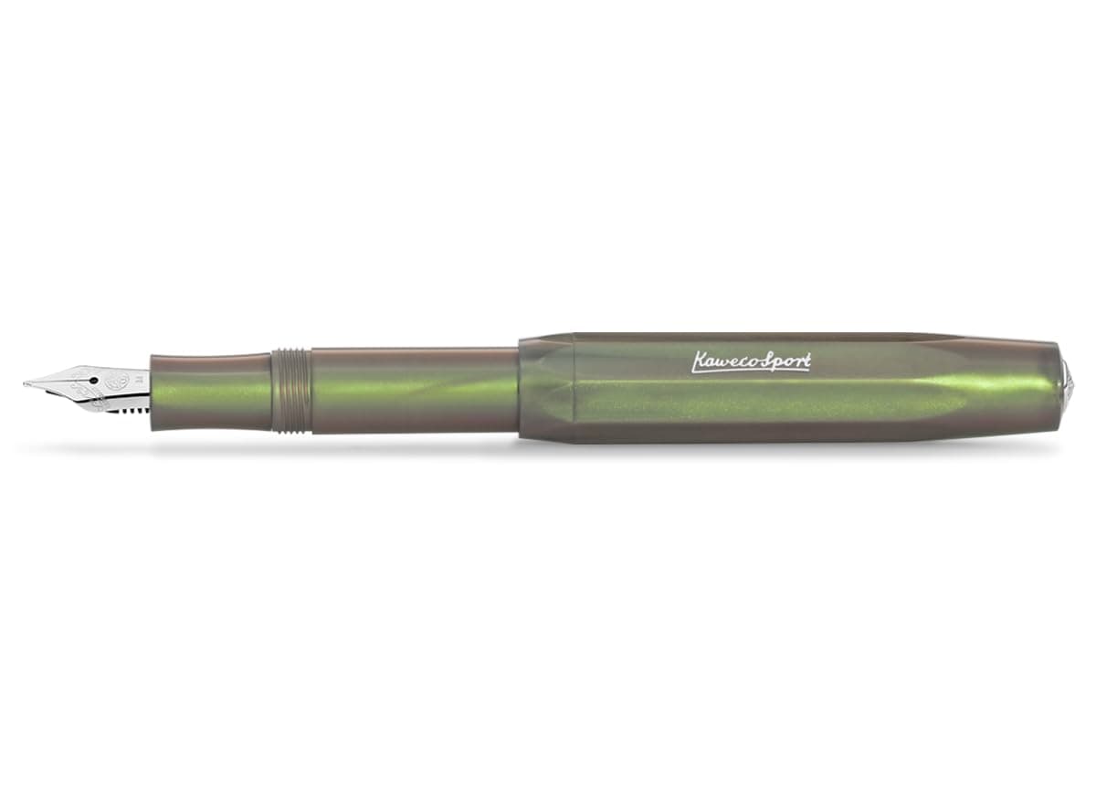 Kaweco LUNAR SPORT Fountain Pen Shadow Green I Premium Reservoir Pen with Steel Nib for Ink Cartridges 13 cm I Nib: M (Medium)