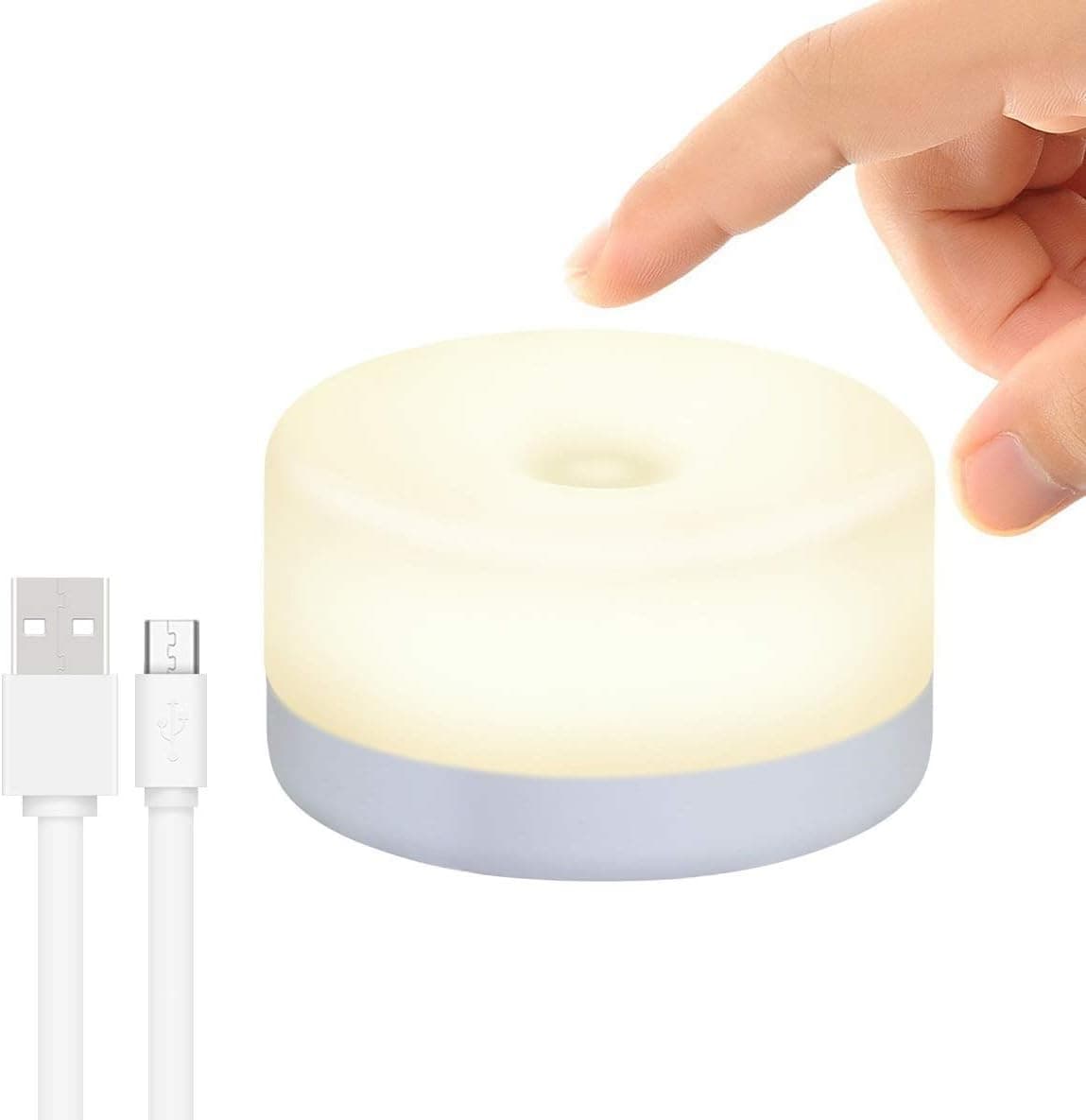 Bukela Rechargeable Mini Touch Night Light, Wireless LED Lamp for Kids - Portable, Dimmable Nursery Lamp,Equipped with USB cable