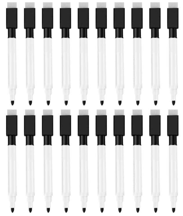 Magnetic Dry Erase Markers Fine Point Tip, 20-Pack Whiteboard Markers Dry Erase Marker with Eraser Cap, Low Odor Whiteboard Markers, Thin Dry Erase Markers for Kids Teachers