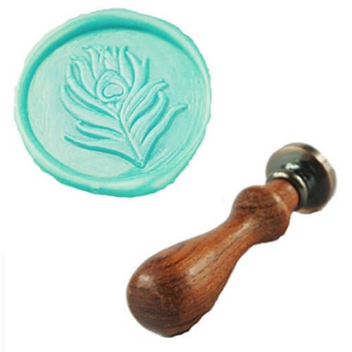 Fancy Peacock Feather Wax Seal Sealing Stamp Embellishment Wedding Invitation Card Snail Mail Gift Wrapping Wine Package Great Christmas Gift Idea Wax Seal Stamp Set