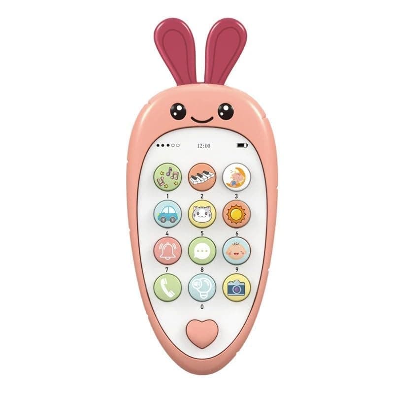Baby Musical Phone Toy with Teether (Pink)