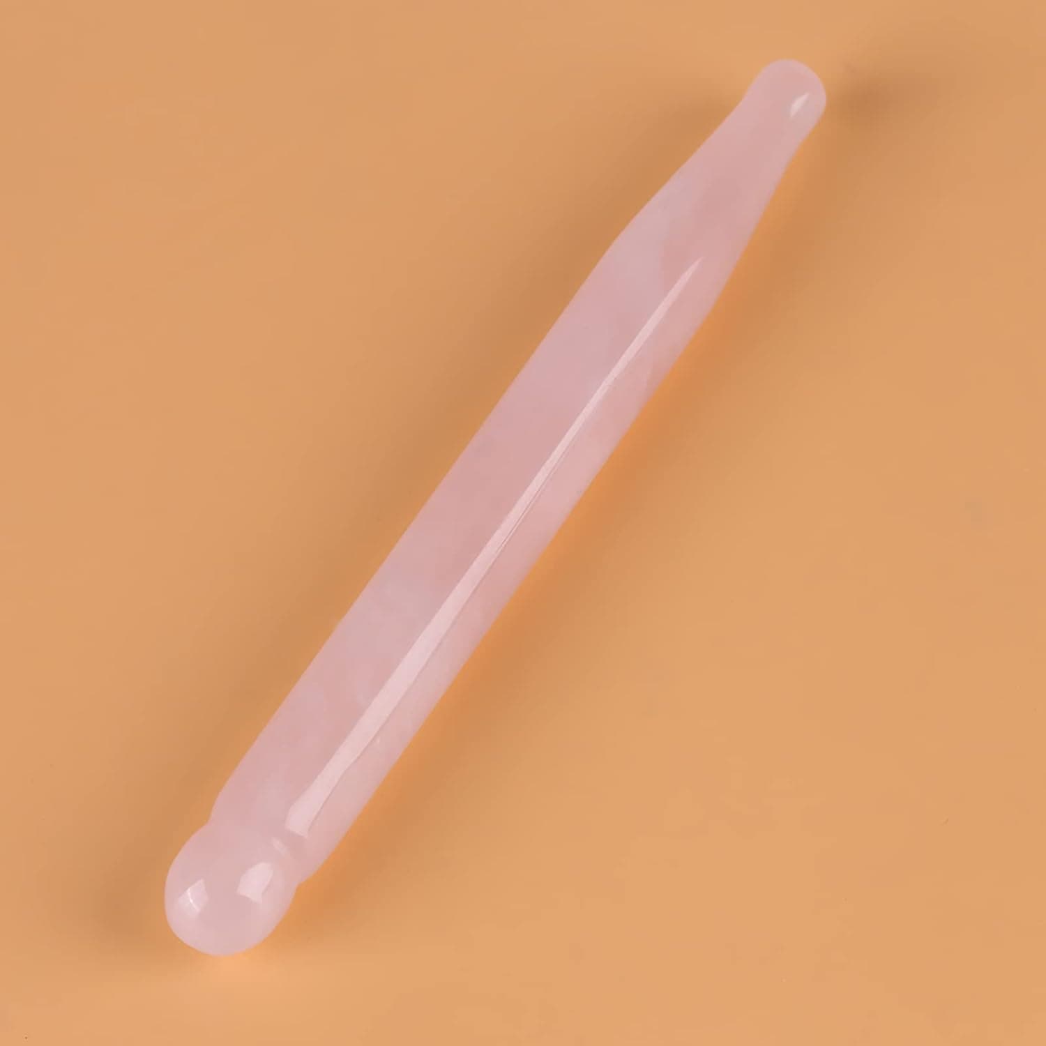 Cryfokt Rose Quartz Crystal Massage Stone Stick for Face Relaxation Smooth Massage Tool for Spa