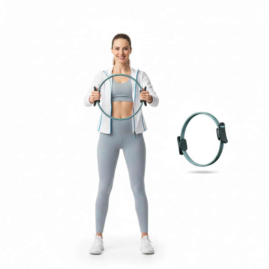 Axox Fitness Pilates Ring with Padded Handles – Lightweight Exercise Ring for Toning Abs, Thighs, Hips, Back & Glutes – Portable Resistance Circle for Home Workout & Core Training