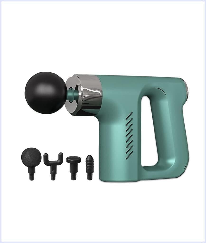 KH-740 Mini Massage Gun Percussion Portable Deep Tissues Muscle Massager Gun with 4 Heads, 6 Speeds, Type-C Charging & 1800mAh Battery Electric Handheld Body Massager For Back Neck Pain Relief (green)