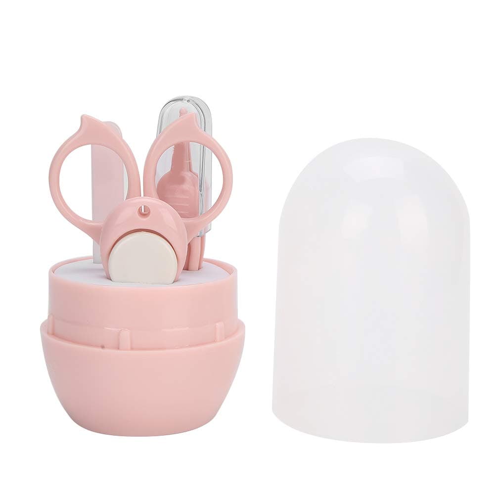 Baby Nail Clippers and Scissors, 4 in 1 Baby Nail Care Set with Cute Case Baby Nail Kit for Newborn, Infant, Toddler, Kids Owl Pink