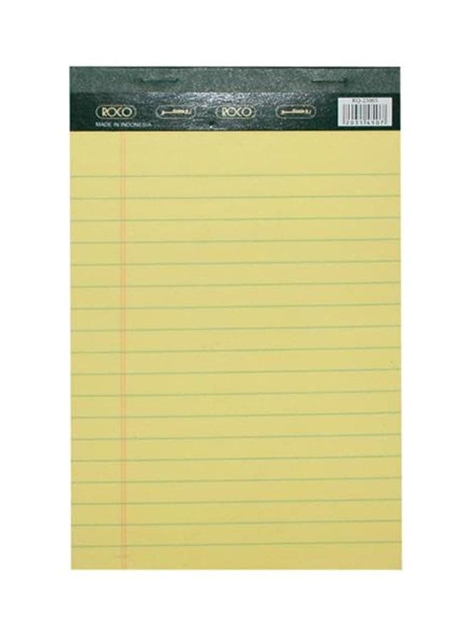 Roco Standard 40 Sheets Lined Writing Pad, A5 Size, Yellow