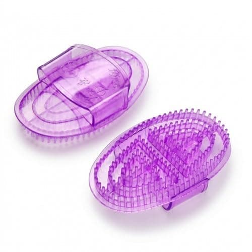 2 PCS Meridian Massage Brush for Belly and Body, Portable Massager Tool, Handheld Body Brush for Neck Back Legs Arms Muscle Relaxation and Circulation (Purple)
