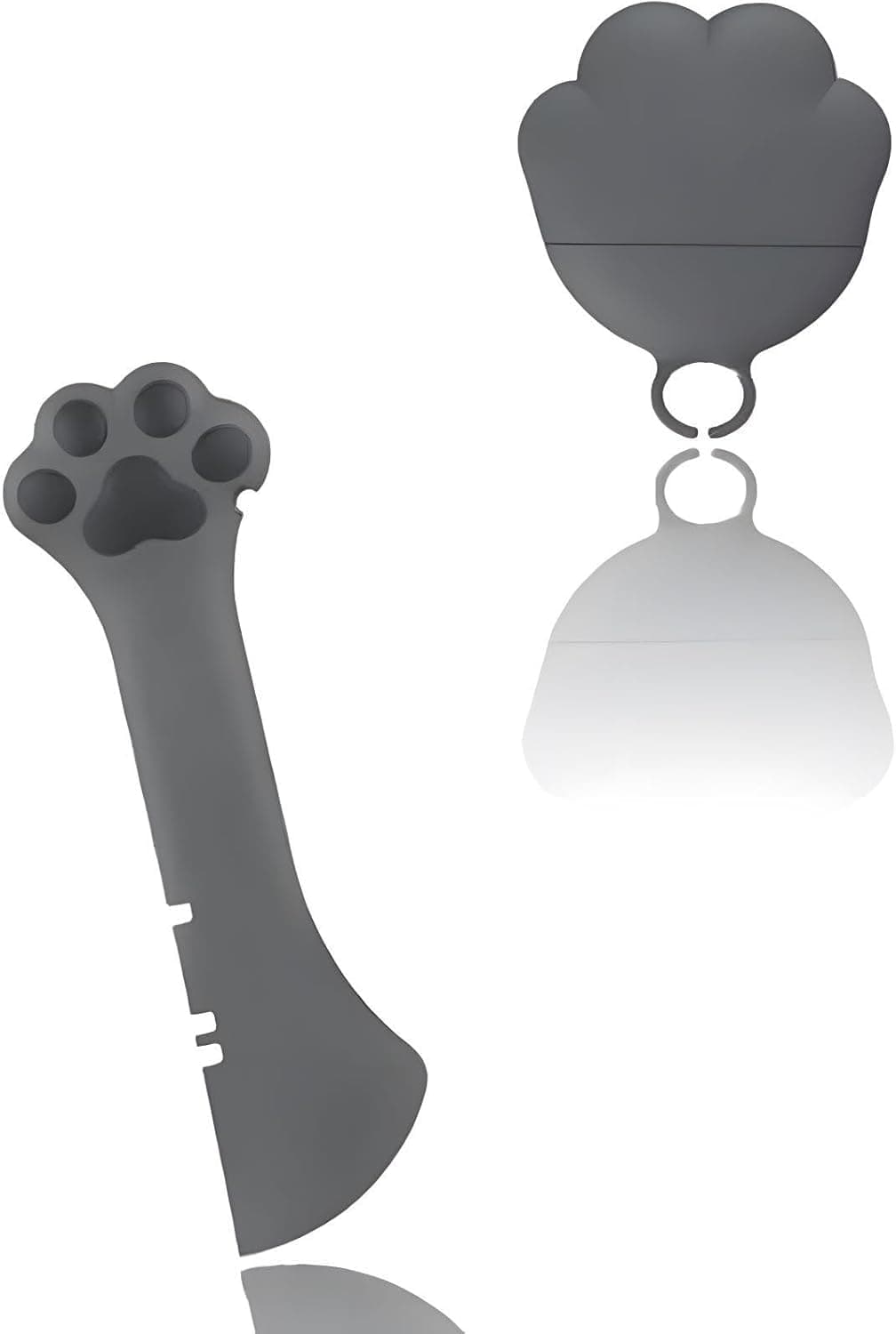 Aputue Pet Food Can Spoon, 2-in-1 Silicone Feeding Tool with Can Opener, Easy Serving and Storage for Wet Cat Food, Durable Pet Food Spoon for Home and Travel