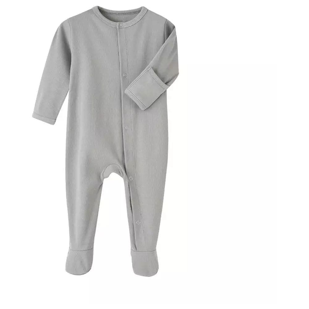 Tiny Toes - 100% Cotton Essential Baby Sleepsuit - Grey_0-3M