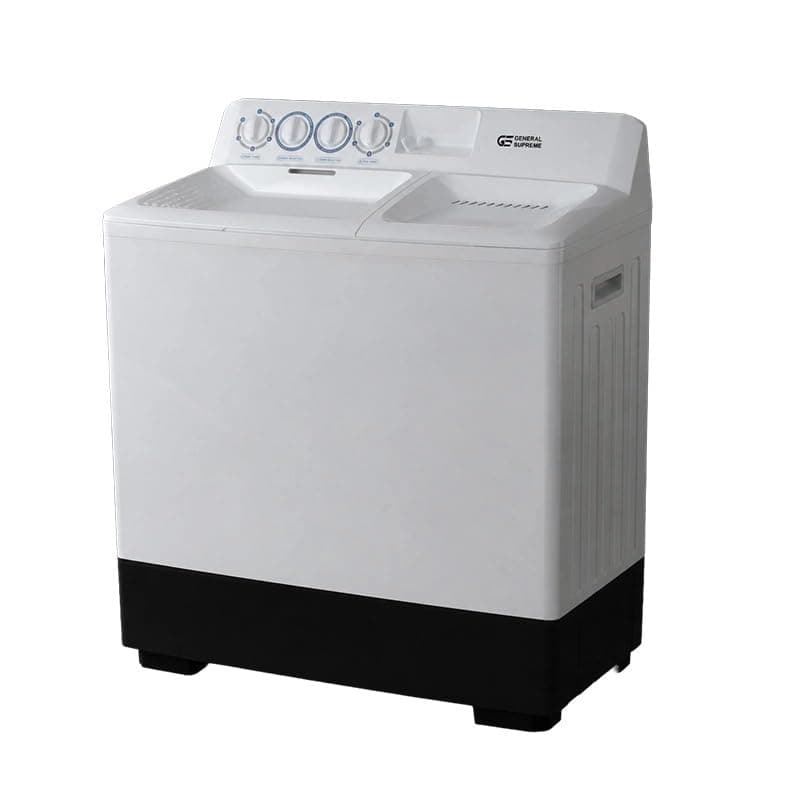 General Supreme Twin Tub Semi Automatic Washing Machine 12 Kg Drying 7 Kg White - GSTT12GM