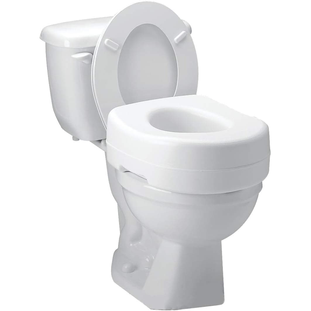 Carex Toilet Seat Riser - Adds 5 Inch of Height to Toilet - Raised Toilet Seat With 300 Pound Weight Capacity - Slip-Resistant (White)