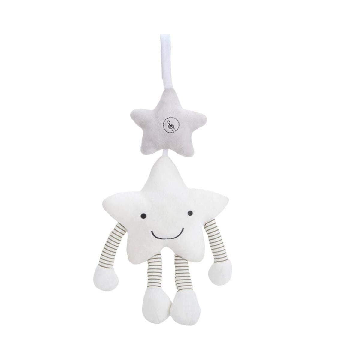Toddler Car Seat Musical Wind Bell Pendant Puzzle Toy Soft Baby Stroller Toys for Infant Activity Stuffed Animal Toy Boys Girls White Room Decor