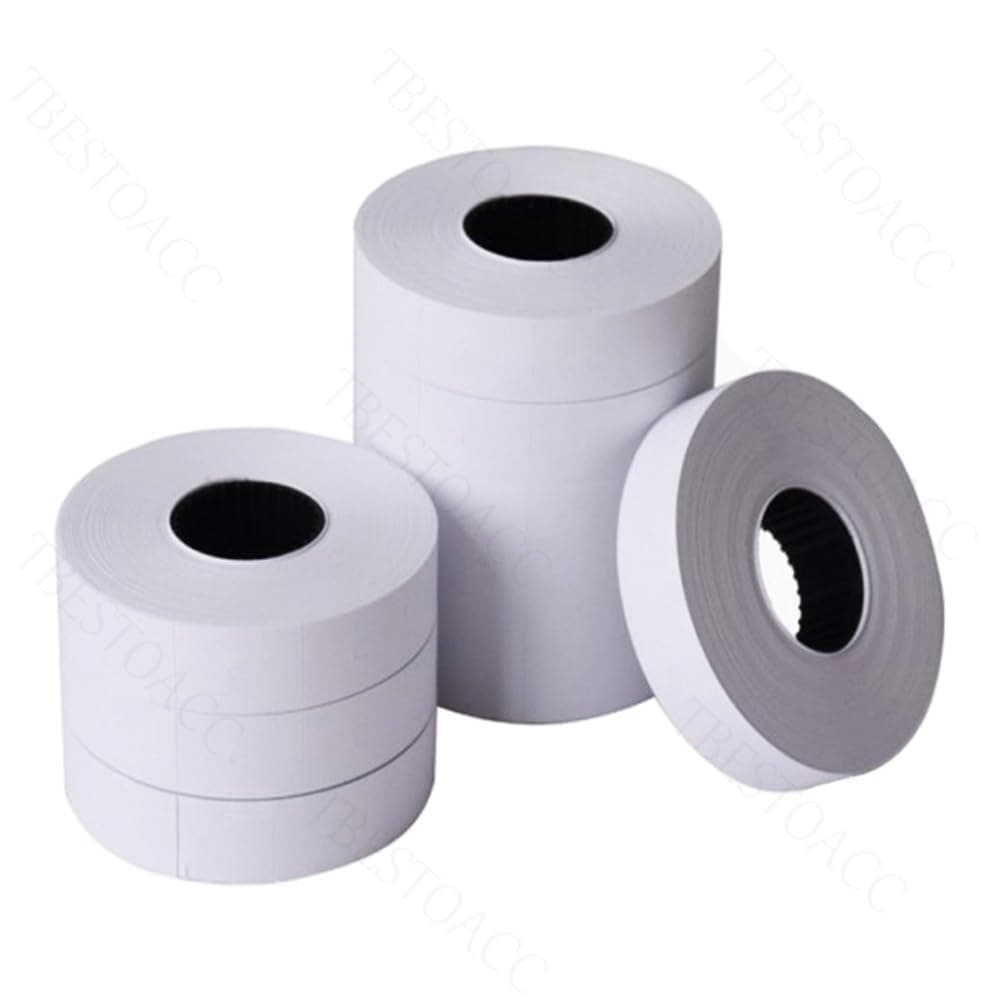 ZEERKEER Price Gun Label, 10 Rolls 5000 pcs White Price Gun Stickers for MX-6600 Pricing Gun, Can Print 2 Lines, 10 Digits On A Line(White)