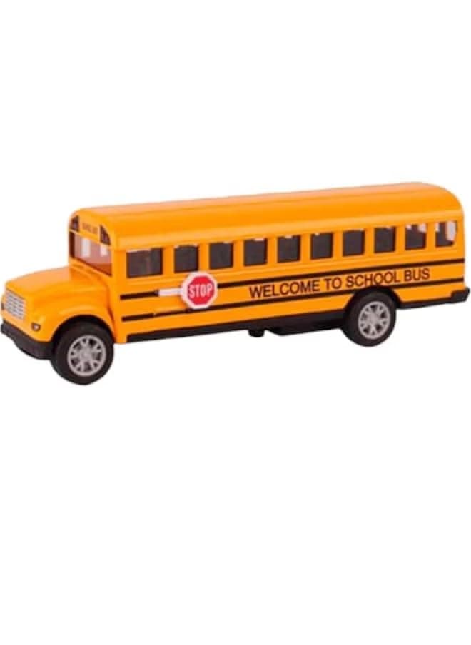 Toy Box Die Cast School Bus Model Toy for Toddlers -Large Size 8.5 Inch-cast Play Vehicles Pull Back Car Yellow School Bus Toys Gift for Kids