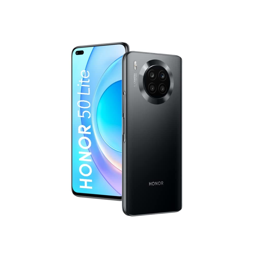 Honor 50 Lite Dual SIM 128GB ROM + 6GB RAM Factory Unlocked 4G/LTE Android Smartphone (Midnight Black) - International Version
