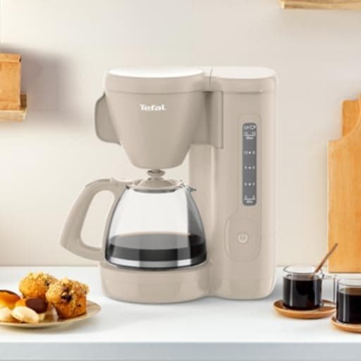 TEFAL Filter Coffee Machine | Morning 1.25 L Filter Coffee Maker with Permanent Filter | Swivel Filter Holder with Ergonomic Handle | Large Water Tank | 2 Years Warranty |CM2M1B27