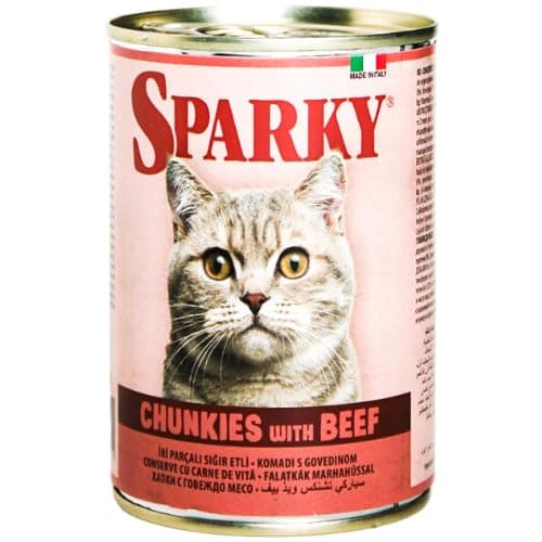 Sparky Cat Food Chunks with Beef - Can, 415gm