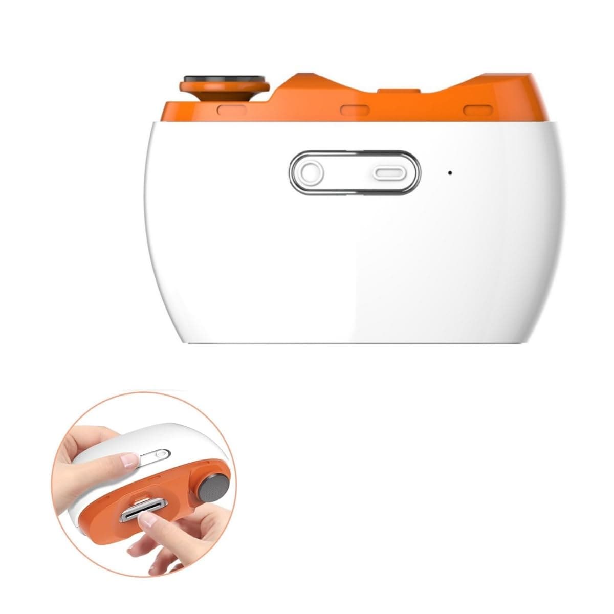 2-in-1 Electric Nail Clipper and Polisher with LED Light - USB Rechargeable Nail Trimmer for Babies, Kids, Adults & Seniors, Safe Nail Care with Chip Storage