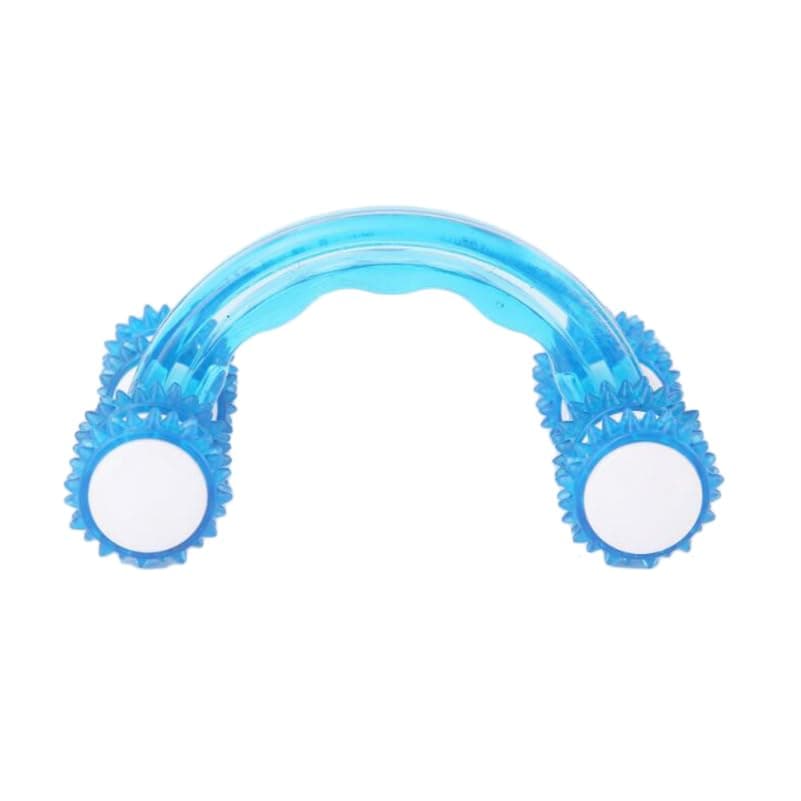 FRCOLOR Plastic Roller Massager Neck Shoulder Spa for Women Massage Ball for Relaxation Pain Relief Double Roller Handle Random Color