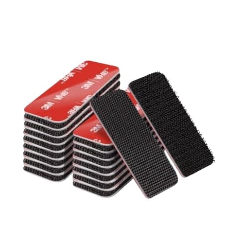 Heavy Duty Hook and Loop Strips (6 x 2 cm), Azonee 20 Sets of 3M VHB Adhesive, Waterproof & Heat Resistant, Black, Ideal for Indoor and Outdoor Use