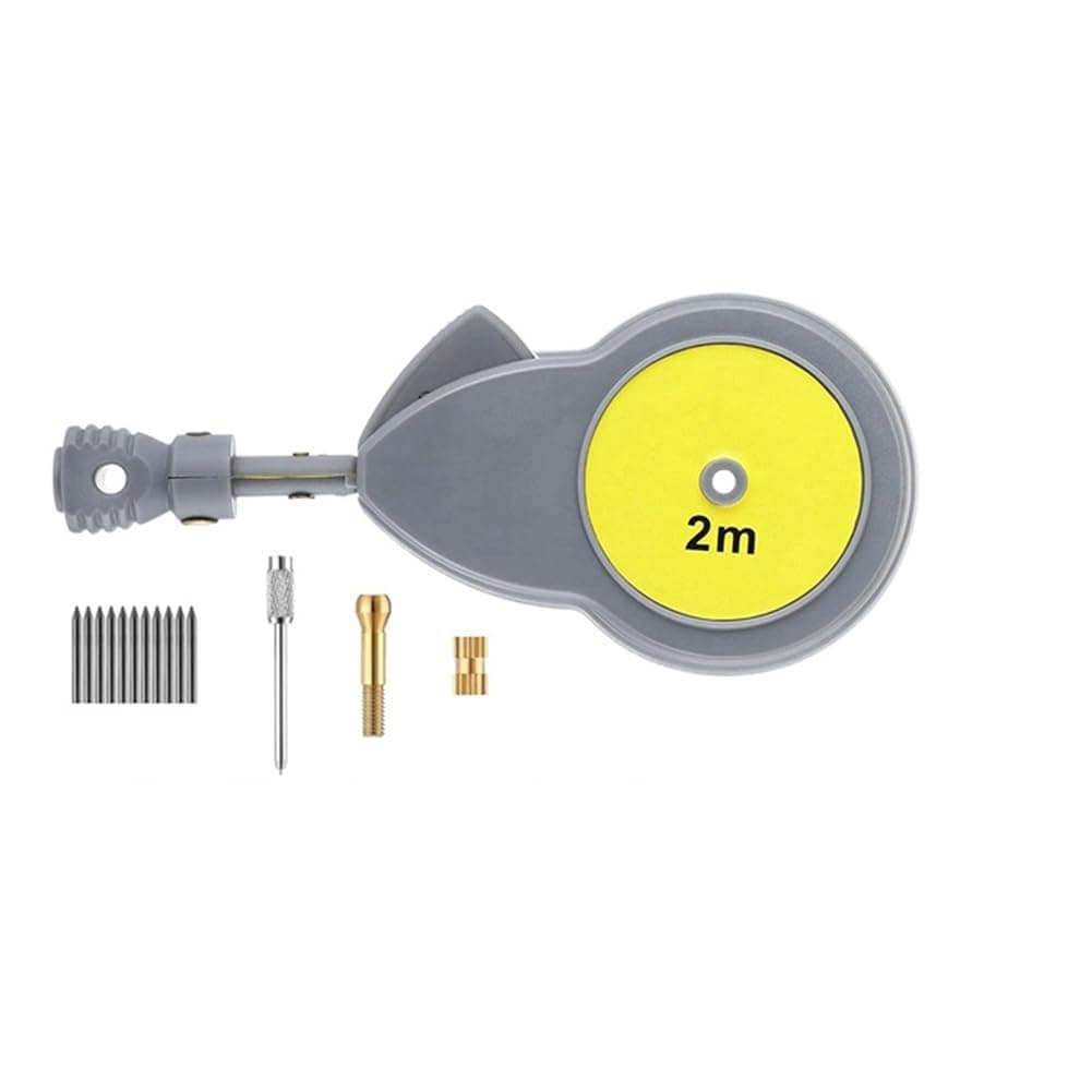 Rotape Tape Measure Compass, Multi-Functional Drawing Tool with 10 Pencil Leads, Adjustable Beam Compass for Precise Circles & Lines, Locking Mechanism for Stable Measurements (2m)