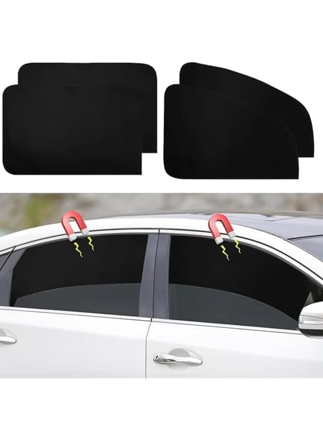 ALMEKAQUZ 4pack Car Window Shades, Magnetic Privacy Curtains UV Protection