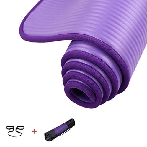 Fitness Equipment, 10Mm Thick Non-Slip Yoga Mat Nbr Fitness Pilates Mat Anti-Tearing Beginner Yoga Mat 72x24Inch - Purple