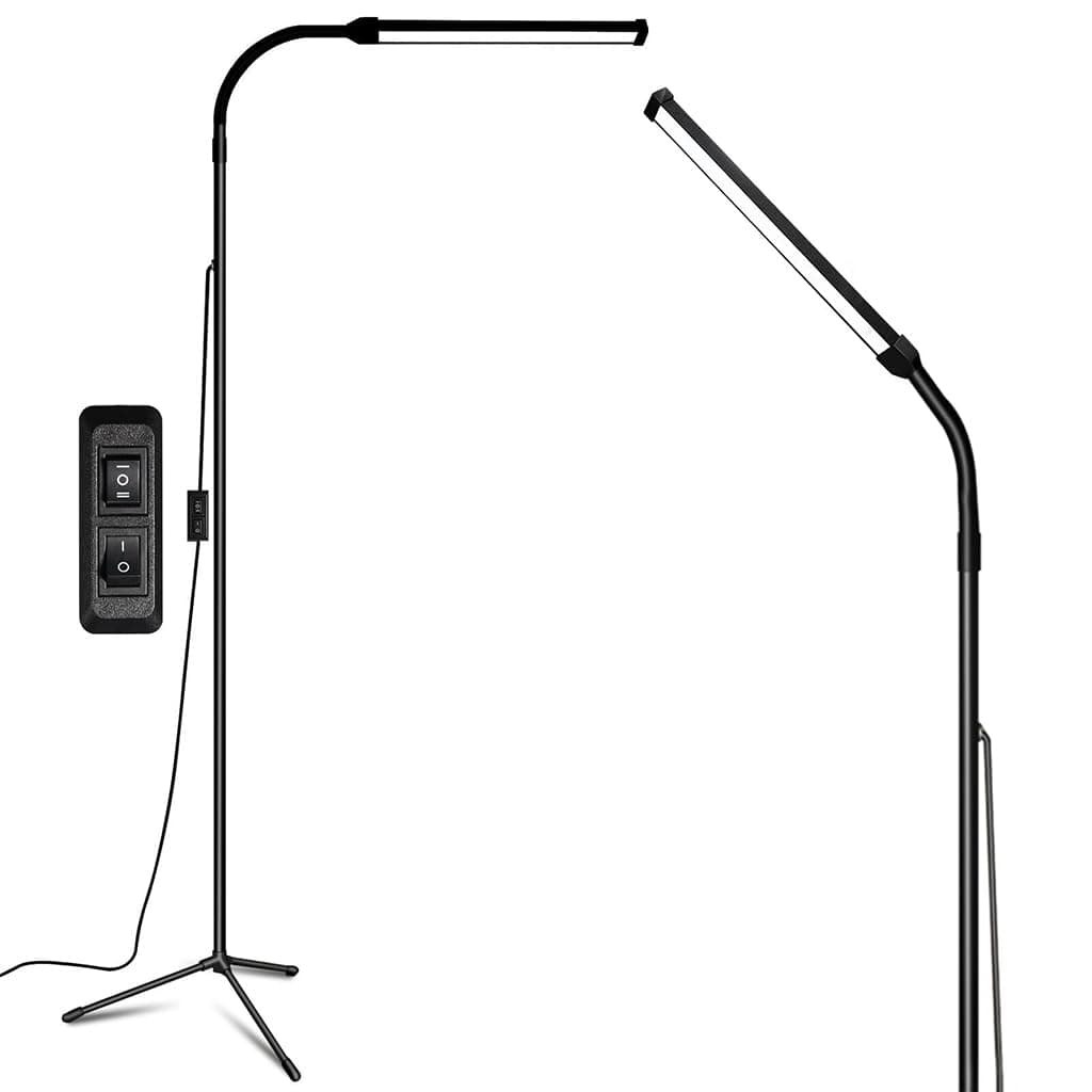 HASTHIP LED Lash Lamp for Eyelash Extensions, Adjustable Height Floor Lamp with 72 LED Beads and Dimmable USB Light, 68.9'' Tripod Standing Lamp with Rotating Head for Makeup, Beauty Salon and Home