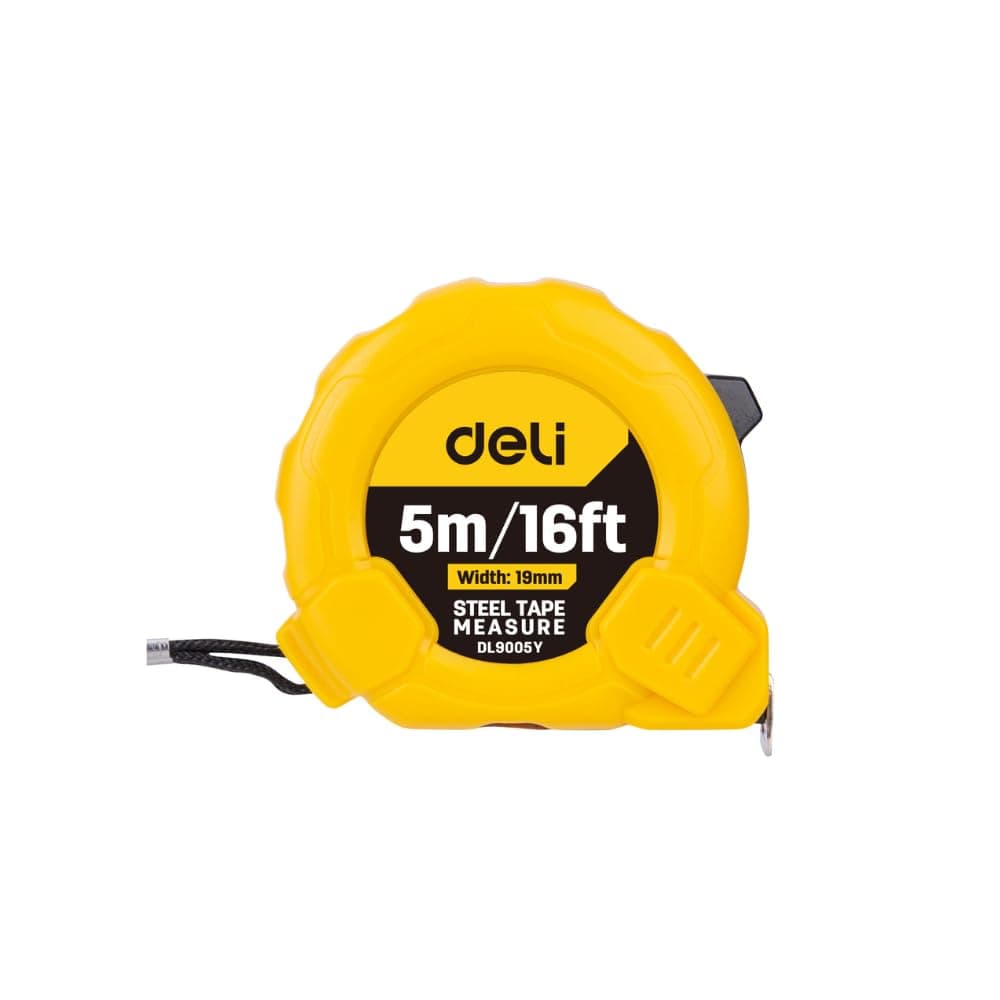 Deli DL9005Y Measuring Tape, 5 Metre x 19 mm Size