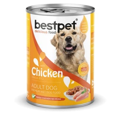 Bestpet Canned Food for Adult Dogs, with Chicken and Sauce, 400g