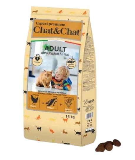 Chat & Chat Dry Food With Chicken And Peas For Adult Cats 14 Kg