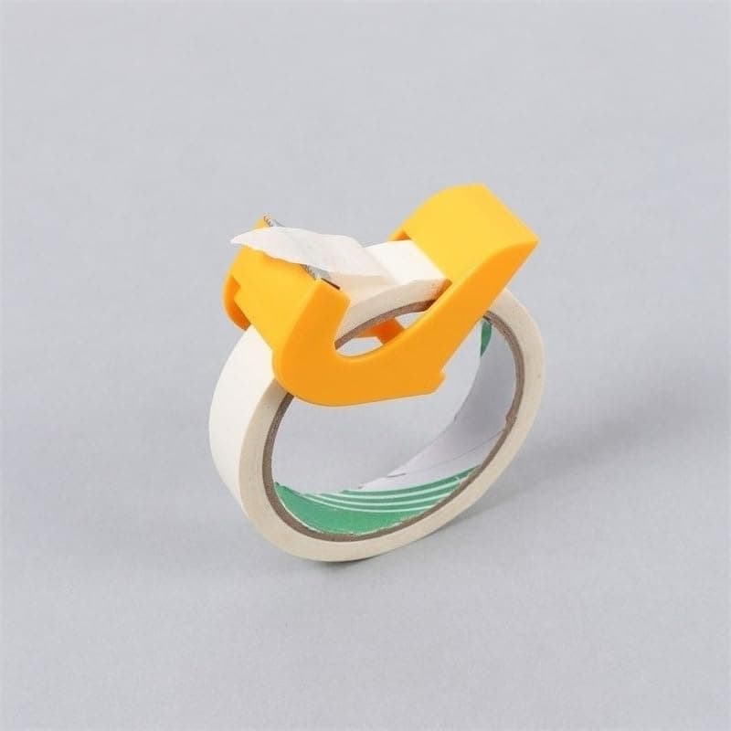 Portable Tape Dispenser Gun Packing Packaging Sealing Cutter Handheld Easy-Mount Tape Cutter Hand-Pull Style Cutting Blocker for Warehouse Office Home Lightweight Durable Tool (Yellow)