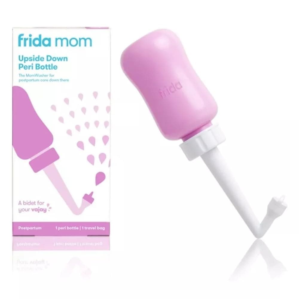 Frida Mom Upside Down Peri Bottle for Postpartum Care | The Original Fridababy MomWasher for Perineal Recovery and Cleansing After Birth. Color: Pink | Perineal Cleansing and Recovery for New Moms, The Original Fridababy MomWasher, Portable & Easy Grip