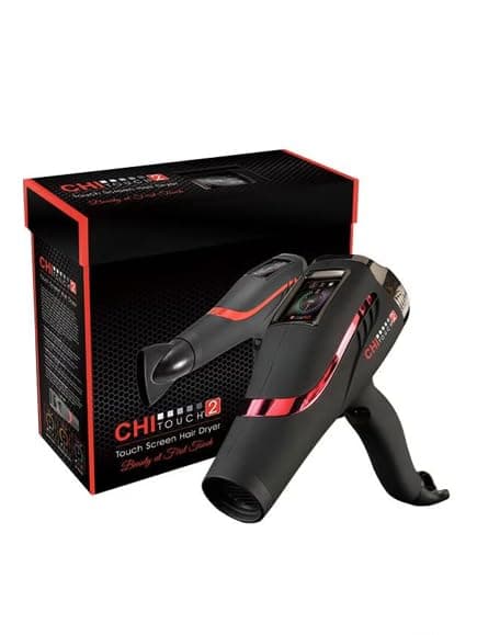 مجفف شعر يعمل باللمس 2000 وات من تشي تاتش 2، أسود/أحمر