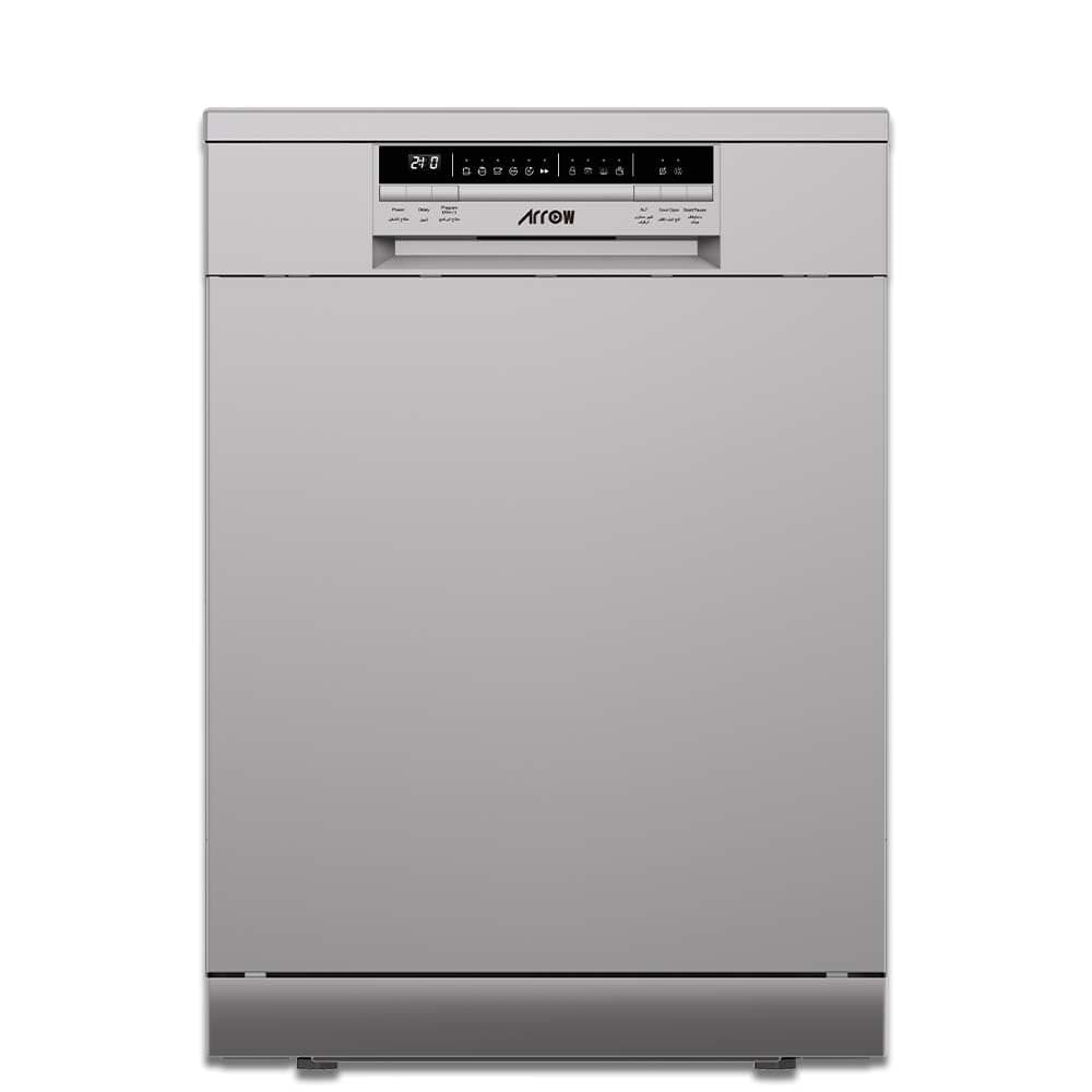 Arrow 15-Setting Dishwasher, 6 Programs, LED Display, Quiet 49dB, Automatic Door Open, Child Lock, Stainless Steel Interior, Dual Zone Wash | Model: RO-15DWGS