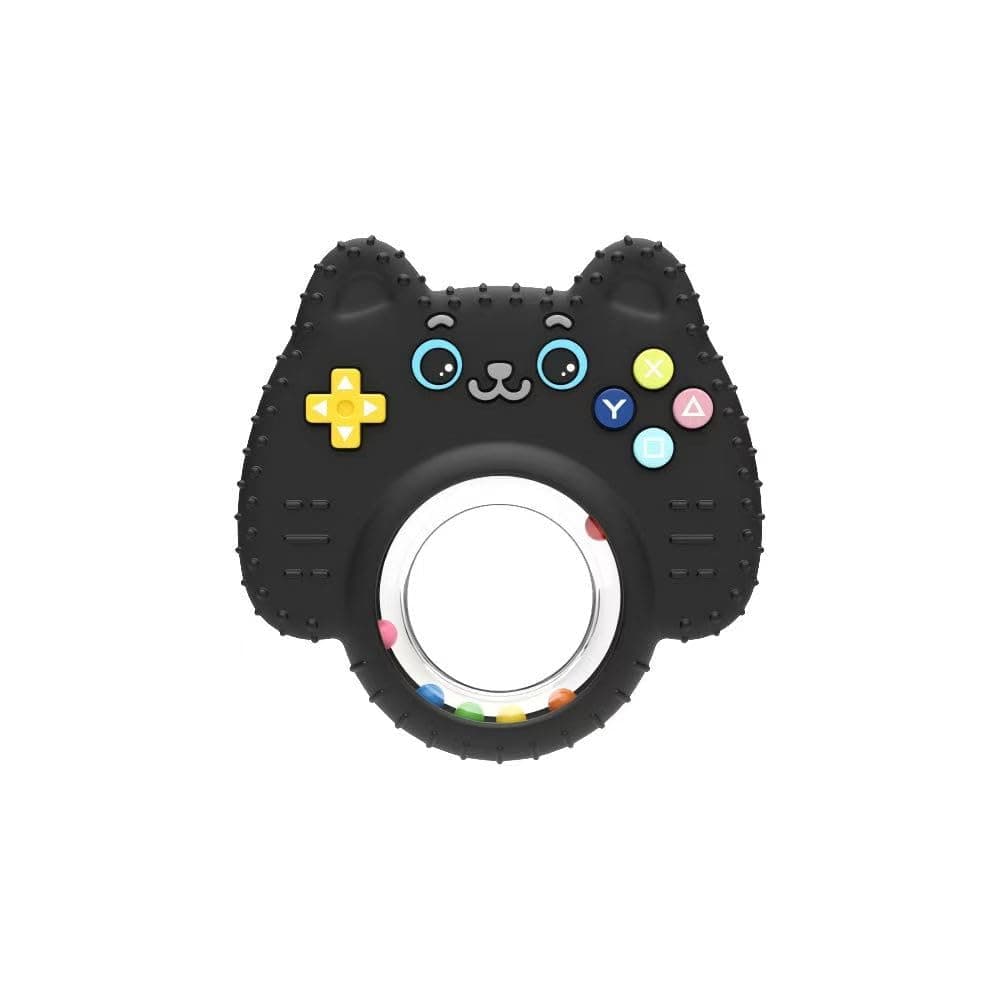 Infant Silicone Teether Rattle, Gamepad Shape Baby Teething Relief Chewing Toy for 0-12 Months