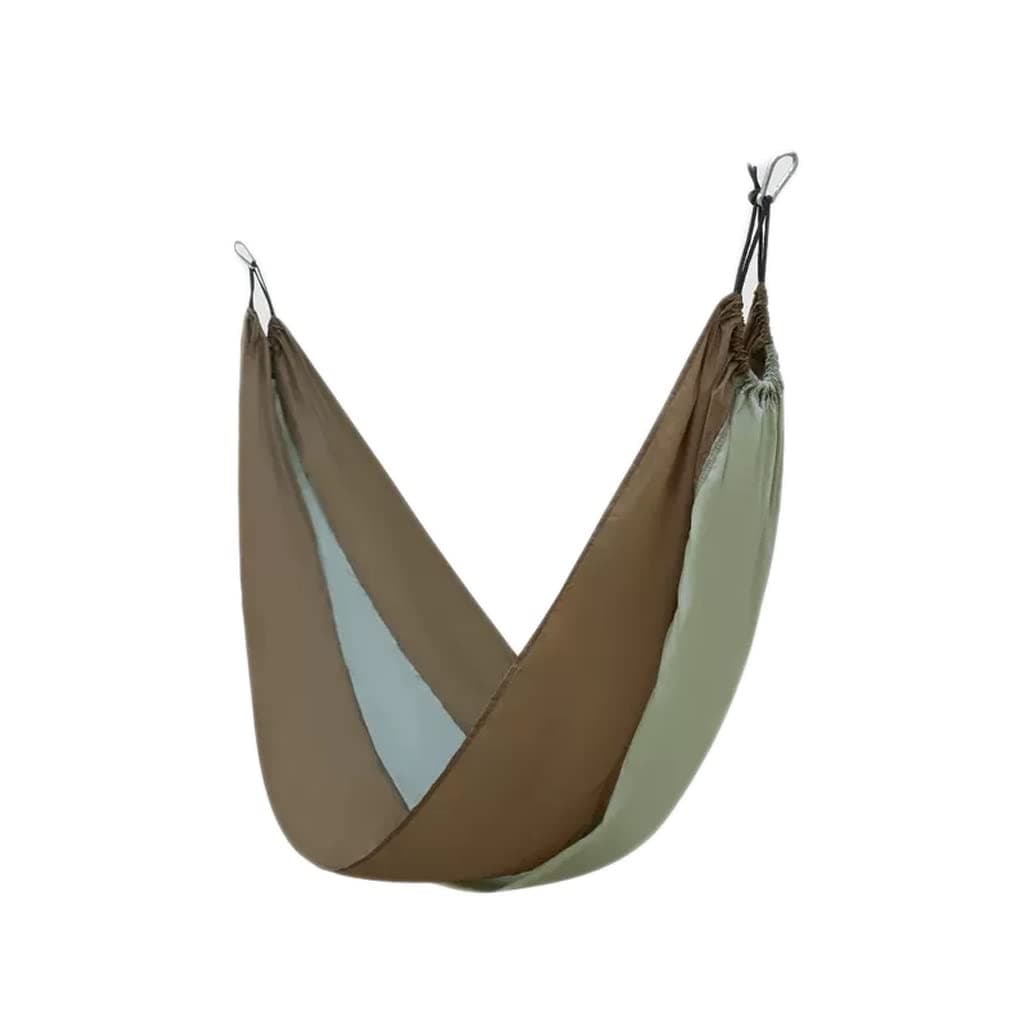 Outdoor Hammock Anti-rollover Travel Camping Portable Hammock Hanging Chair Outdoor Portable Camping Travel Equipment (Color : Green+khaki, Size : 270 * 136cm)