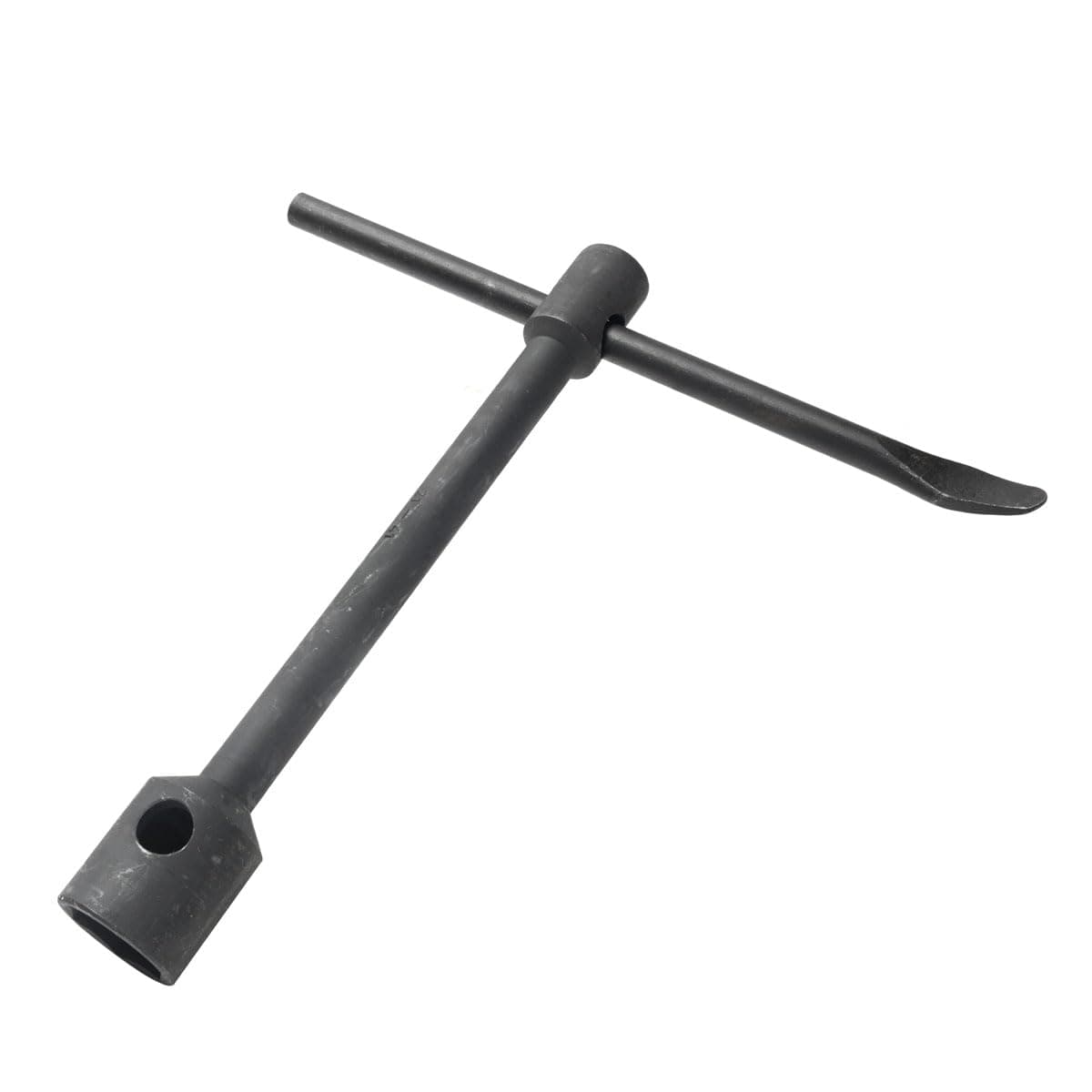 Lawazim Pro7 Black Double End Truck Wrench with Bar -27x32mm- Dual Head Hex & Square Lug Wrench with Tommy Bar for Trucks Buses Tractors Off-Road Vehicles, Wheel Nut Removal, Garage & Workshop Use