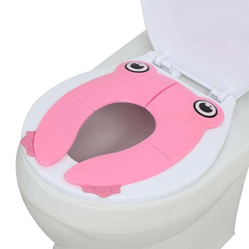 PandaEar Toilet Seat Cover | Folding Travel Toilet Seat for Children and Potty Training | Portable Silicone Toilet Seat for Toddlers, Boys & Girls with Non-Slip Silicone Pads