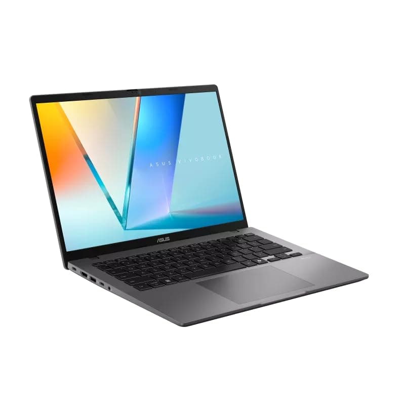 لابتوب اسوس فيفو بوك S بشاشة OLED 14 بوصة WUXGA (1920×1200)/ M3407GA-SF012W/بمعالج AMD رايزن AI 7 445 بسرعة 50 تيرا/ثانية ورام 16GB DDR5 وهارد 512 GB بذاكرة M.2 وكاميرا FHD 1.4 كجم ومفتاح إضاءة Ar-En