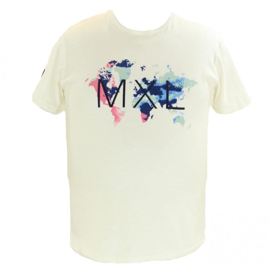 MAX...L Men's World Map Graphic Print Crew Neck Short Sleeve T-Shirt - 4074044
