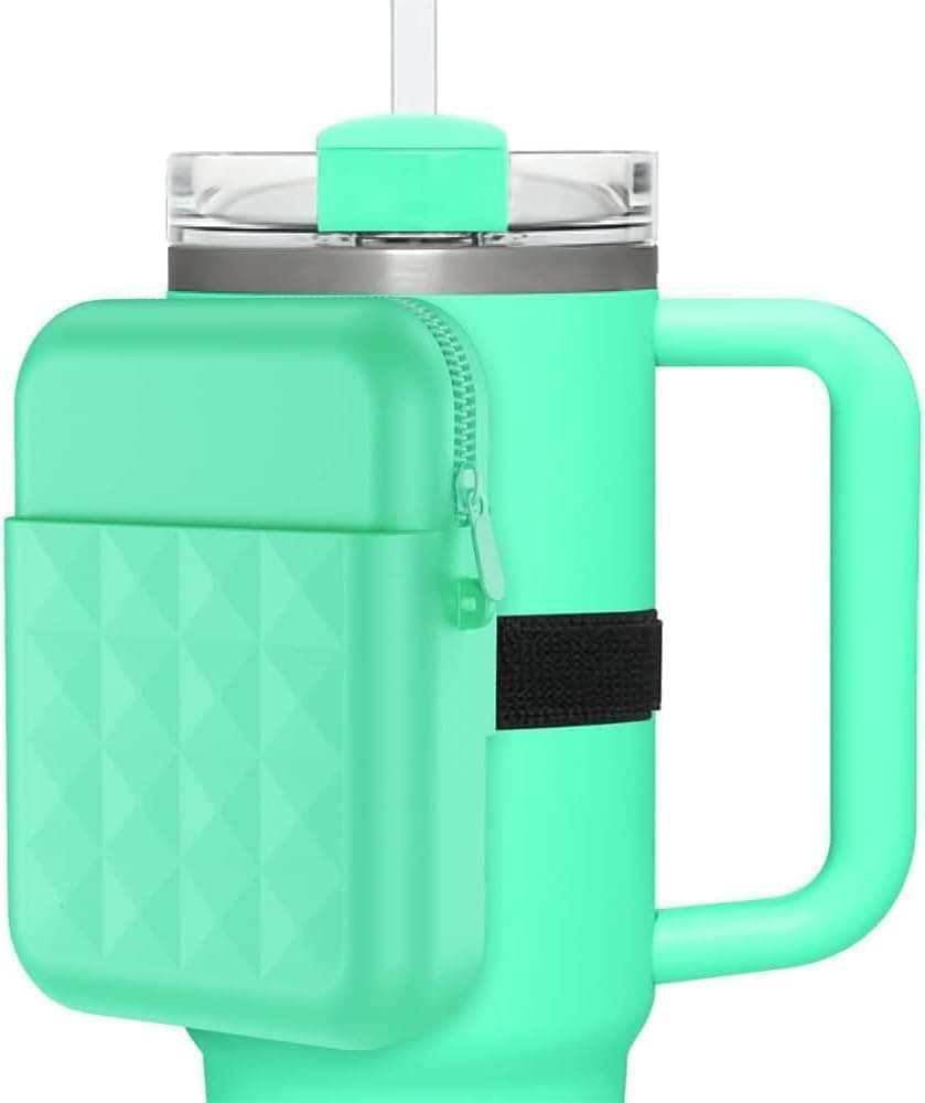 Joyzzz Water Bottle Pouch, Insulated Sleeve Holder with Detachable Strap and Zippered Pocket, Lightweight Carrying Case for Sports, Camping, Fitness, and Travel, Grey 40oz