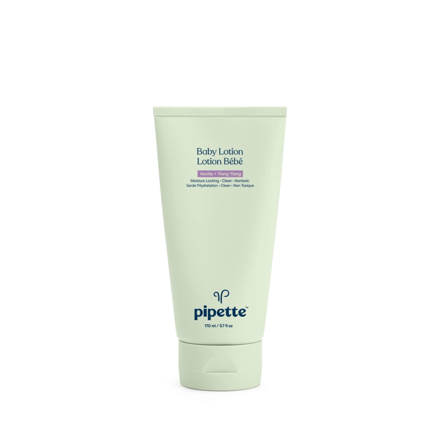 Pipette Baby Lotion, Vanilla + Ylang Ylang Scent, Hydration & Natural Moisture of Baby's Delicate Skin, Made with Ceramides and Renewable Plant-Derived Squalane, 5.7 fl oz