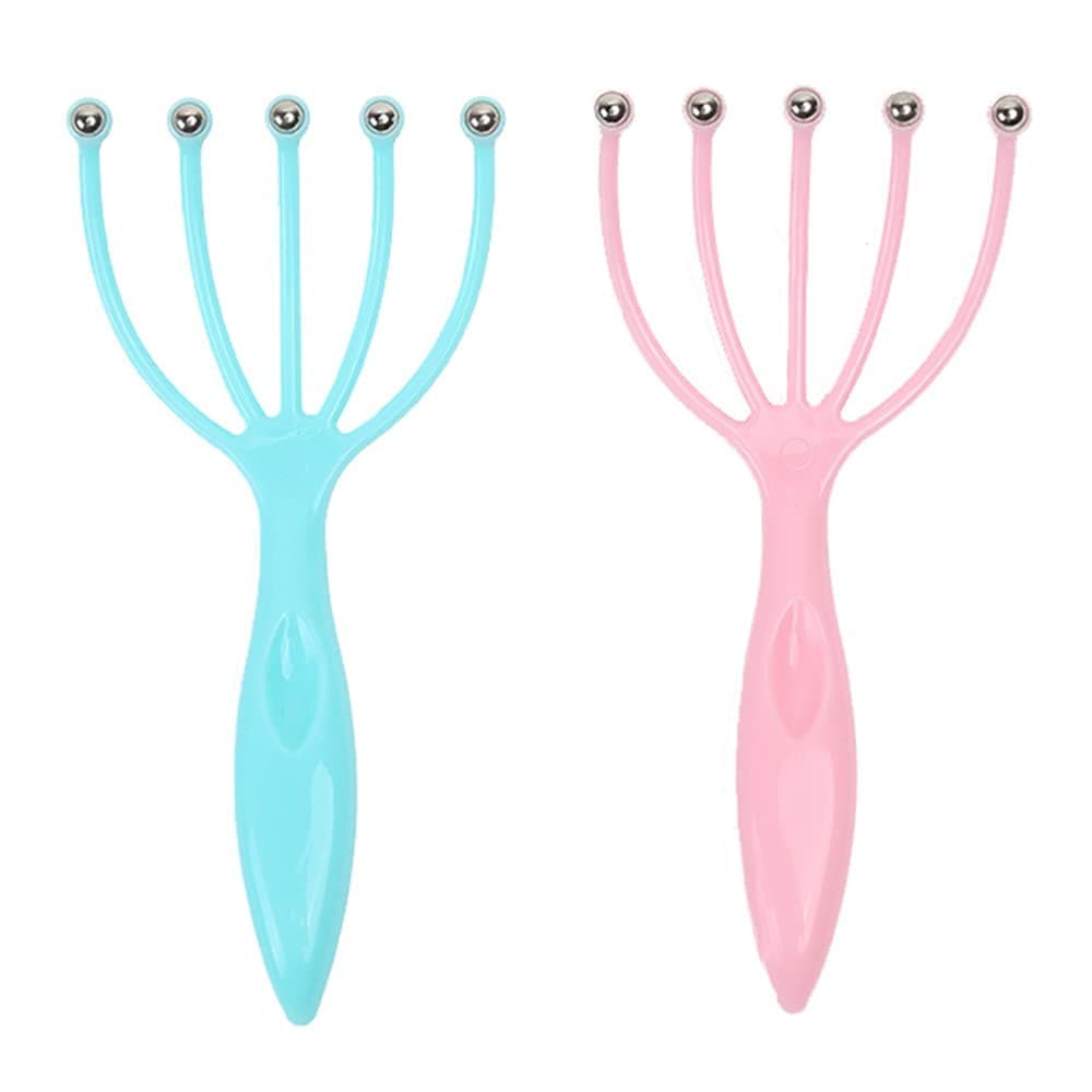 Scalp Massager, Protable Hand Held SPA Head Massager, Scratcher for Deep Relaxation & Stress Reduction in The Office Home SPA, Father's Day and Mother's Day Gifts (2-Pack, Pink+Blue)