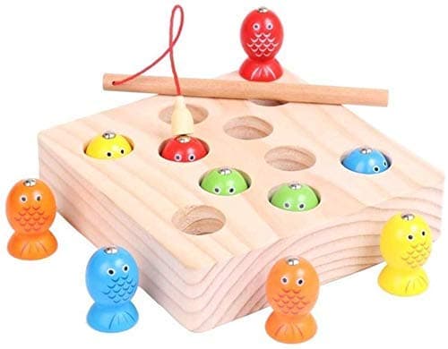 Wooden Puzzle Toy Early Development & Activity Toys Children Fishing Toys Baby Wooden Puzzle Stereo Fishing Kids Infant Toddlers Preschool Educational